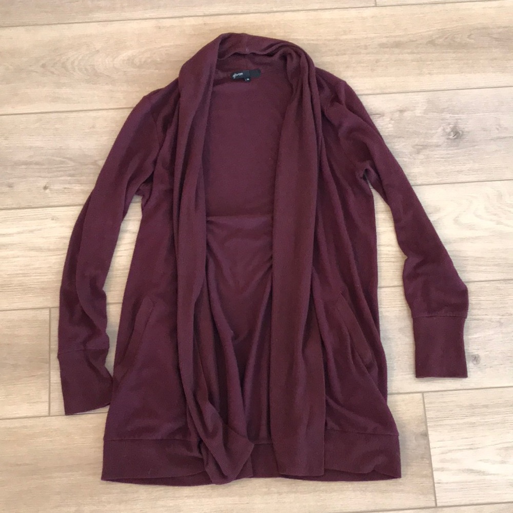 Gibson Cozy Ribbed Open-Front Cardigan